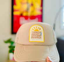 Load image into Gallery viewer, "I Surf Small Waves" Oatmeal Foam Trucker Hat - O/S