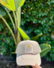 Load image into Gallery viewer, "I Surf Small Waves" Oatmeal Foam Trucker Hat - O/S